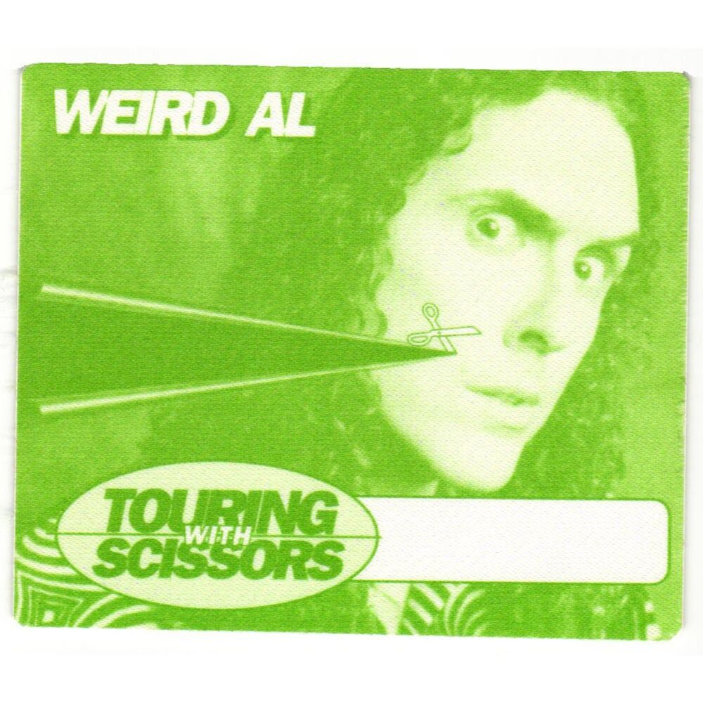 Vintage 1999 Weird Al Yankovic Concert Backstage Pass Touring With Scissors